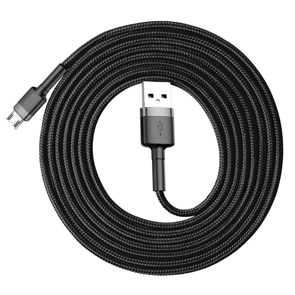 Kabel Baseus Cafule Cable CAMKLF-CG1 USB-A / micro USB 1.5A 2 m - czarno-szary USZKODZONE OPAKOWANIE