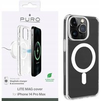 PURO LITEMAG Etui do iPhone 14 Pro Max MagSafe przezroczysty