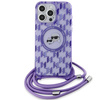 KARL LAGERFELD KLHMP15LHCKCKLCU IPHONE 15 PRO 6.1" PURPLE/PURPLE HARDCASE IML CROSSBODY MONOGRAM KARL & CHOUPETTE HEAD MAGSAFE