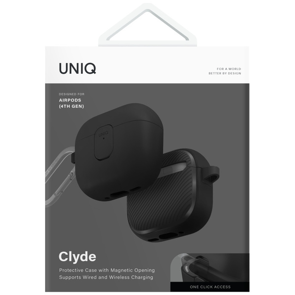 Etui UNIQ Clyde do AirPods 4 Lock Case   czarny