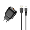 JELLICO ładowarka sieciowa C32 18W 1xUSB QC3.0 + kabel Lightning Czarny