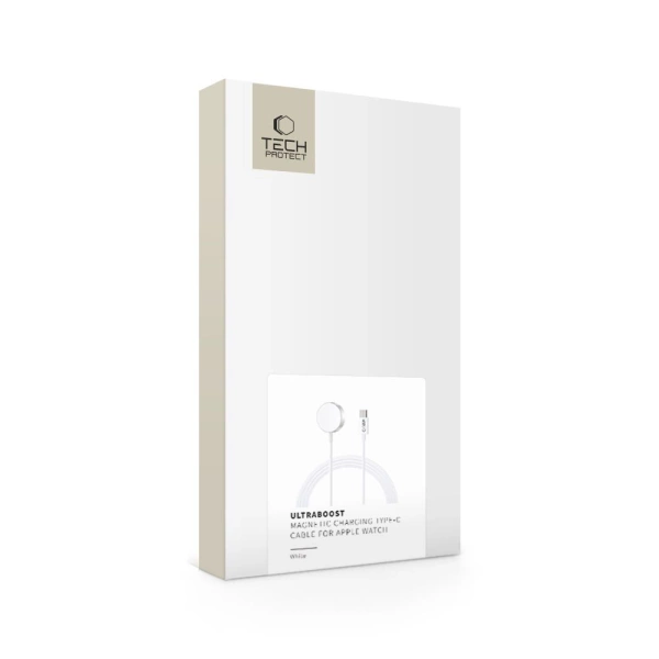 Tech-Protect UltraBoost Magnetic Inductive Charger with USB-C Connector for Apple Watch 1.2m - White