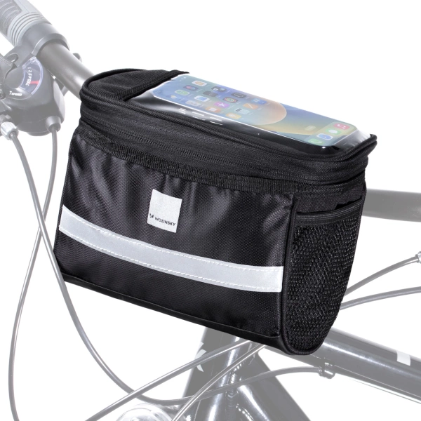 Wozinsky bike handlebar bag with phone case 2l black (WBB12BK)