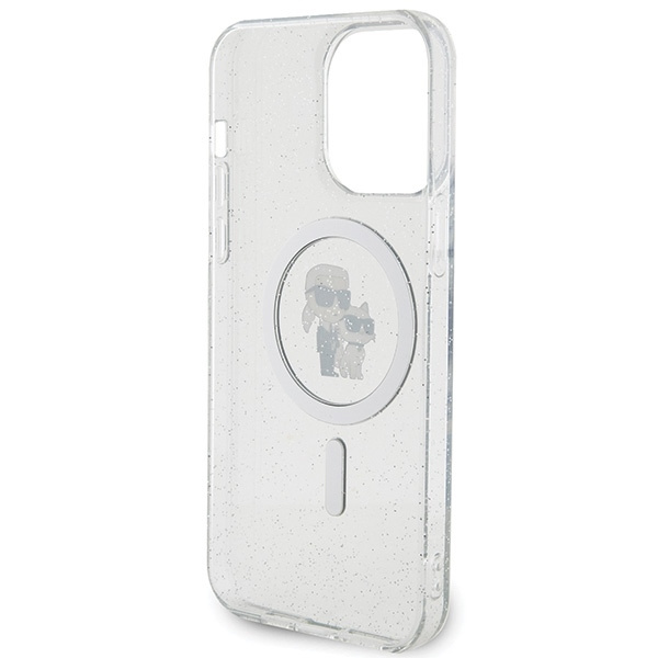 Karl Lagerfeld KLHMP14XHGKCNOT case for iPhone 14 Pro Max 6.7" - transparent hardcase Karl&amp;Choupette Glitter MagSafe
