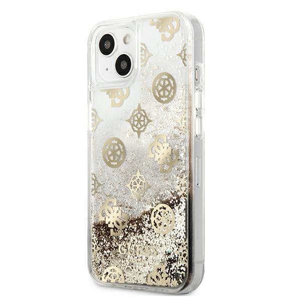 Guess GUHCP13SLGPEGO iPhone 13 mini 5,4"złoty/gold hardcase Peony Liquid Glitter