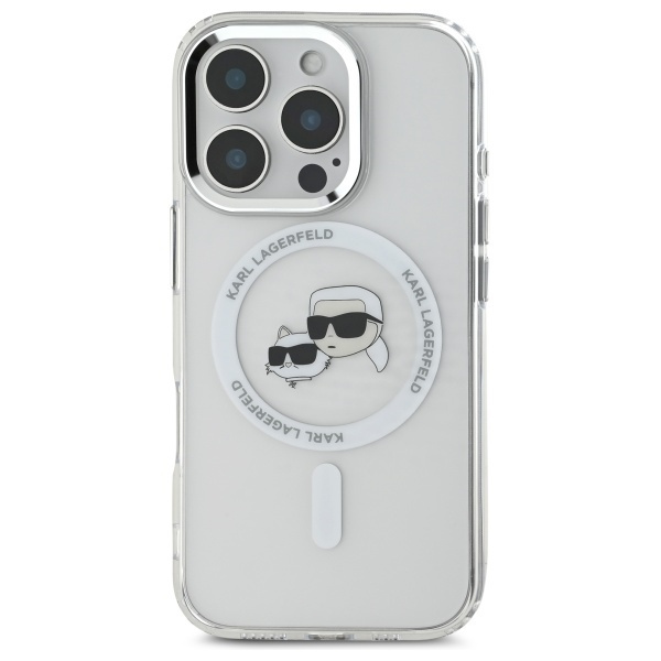 Karl Lagerfeld KLHMP16XHLSKCH iPhone 16 Pro Max 6.9" biały/white hardcase IML Metal Karl&Choupette Head MagSafe