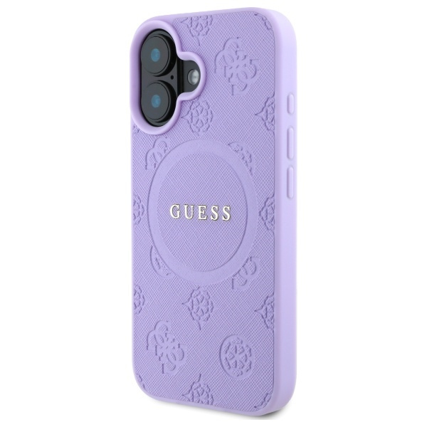 Guess GUHMP16MPSAPSMEU iPhone 16 Plus    6.7" fioletowy/purple hardcase Saffiano Peony Classic Logo MagSafe