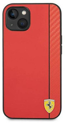 Etui Ferrari Carbon na iPhone 14 Plus - czerwone