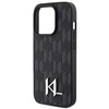 KARL LAGERFELD KLHCP15LPKLPKLK IPHONE 15 PRO 6.1" CZARNY/BLACK HARDCASE LEATHER MONOGRAM HOT STAMP METAL LOGO