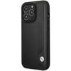 Etui BMW Leather Blue Dots na iPhone 14 Pro - czarne