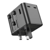 JELLICO uniwersalny adapter podróżny S9 PD 2xUSB-C + 1xUSB 3.4A Max 2500W Czarny