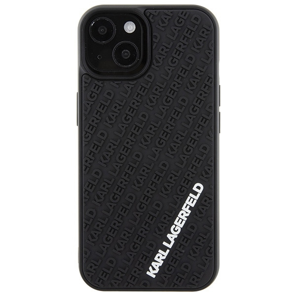 Etui Karl Lagerfeld 3D Rubber Multi Logo na iPhone 15 - czarne