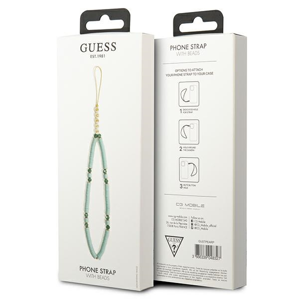 Guess zawieszka GUSTPEARP Phone Strapniebieski/blue Heishi Beads