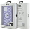 KARL LAGERFELD KLHMP15LHCKCKLCU IPHONE 15 PRO 6.1" PURPLE/PURPLE HARDCASE IML CROSSBODY MONOGRAM KARL & CHOUPETTE HEAD MAGSAFE