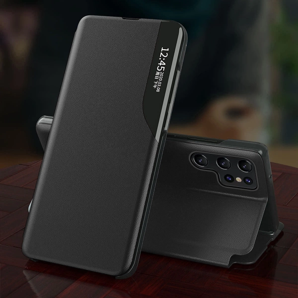 Etui Eco Leather View Case do Samsung S24 Ultra z klapką - czarne