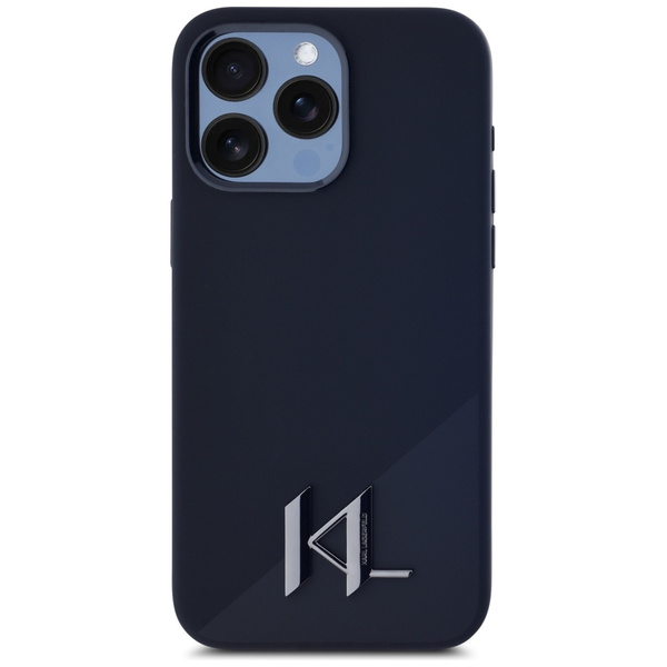 Etui Karl Lagerfeld Silicone Shadow       Metal Initial MagSafe do iPhone 15 Pro Max czarny