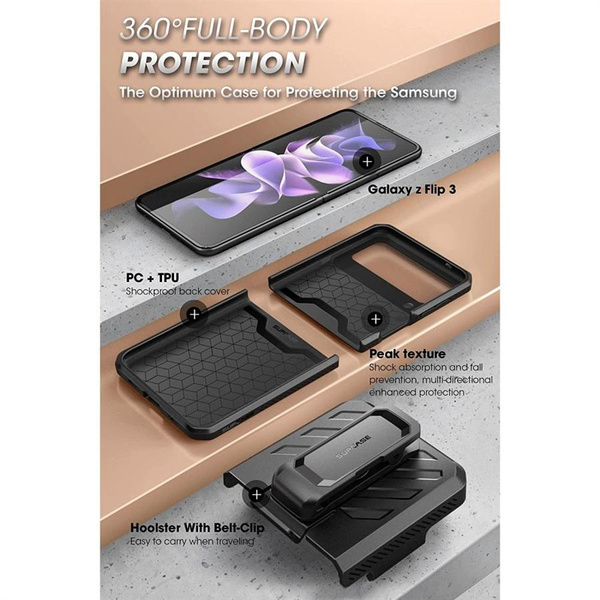 SUPCASE UNICORN BEETLE PRO GALAXY Z FLIP 3 BLACK
