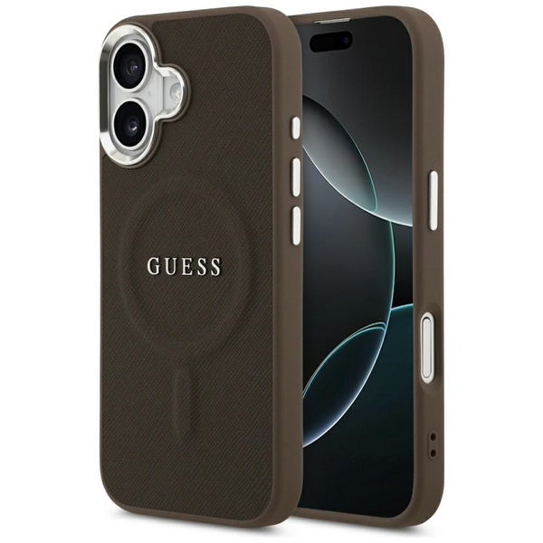 Etui Guess Classic Logo MagSafe do       iPhone 17 brązowy