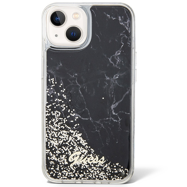 Guess GUHCP14SLCSGSGK iPhone 14 / 15 /13 6.1" czarny/black hardcase Liquid Glitter Marble