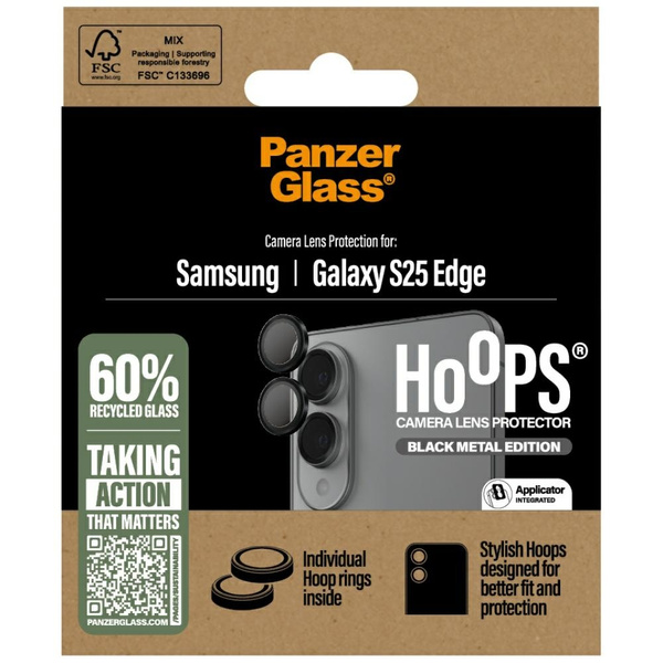 Szkło hartowane na obiektyw PanzerGlass  Hoops Lens Protector do Samsung Galaxy S25 Edge czarny