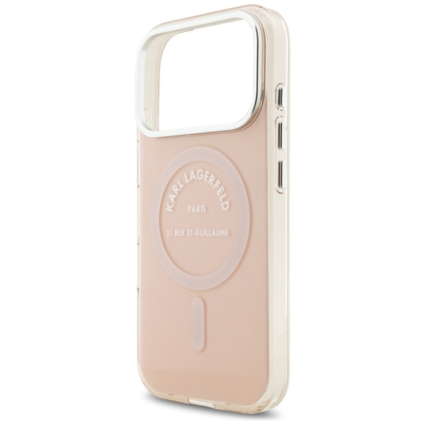 Etui Karl Lagerfeld IML Karl RSG Logo    MagSafe do iPhone 17 Pro różowy