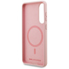 Etui Karl Lagerfeld Silicone Double      Heads And Circle MagSafe do Samsung Galaxy S25 Edge różowy