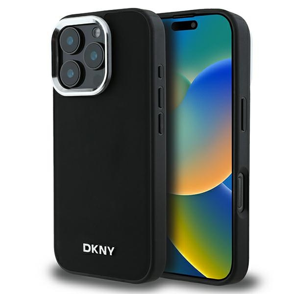 DKNY DKHMP16LPSCMCLK iPhone 16 Pro6.3" czarny/black hardcase Plain Silver Logo MagSafe