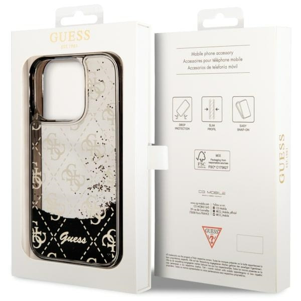 Guess GUHCP14LLC4PSGK iPhone 14 Pro 6.1"czarny/black hardcase Liquid Glitter 4G Transculent