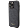 Guess GUHCP15LG4GFGR iPhone 15 Pro 6.1" szary/grey hard case 4G Metal Gold Logo