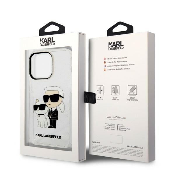 KARL LAGERFELD KLHCP14XHNKCTGT IPHONE 14 PRO MAX 6,7" TRANSPARENT HARDCASE GLITTER KARL&CHOUPETTE