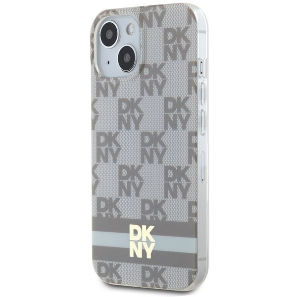 DKNY DKHMP15SHCPTSE iPhone 15 / 14 / 136.1" beżowy/beige hardcase IML Checkered Mono Pattern & Printed Stripes MagSafe