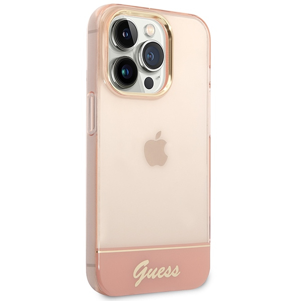 Guess GUHCP14XHGCOP iPhone 14 Pro Max 6,7" różowy/pink hardcase Translucent