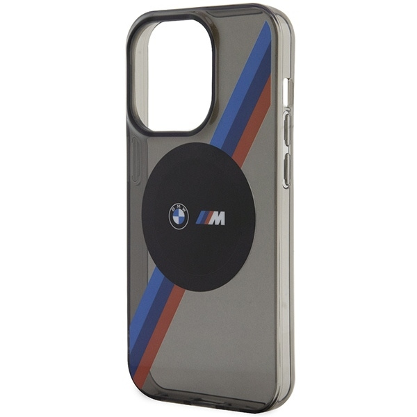 Case BMW BMHMP14XHDTK iPhone 14 Pro Max 6.7" grey/grey hardcase Tricolor Stripes MagSafe