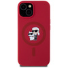 Etui Karl Lagerfeld Silicone             Karl&Choupette Heads Ring MagSafe do iPhone 15 czerwony