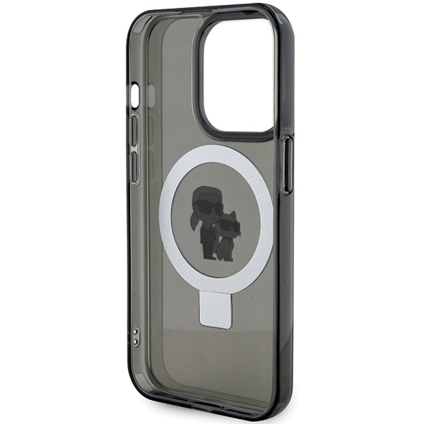 Karl Lagerfeld KLHMP13LHMRSKCK iPhone 13 Pro 6.1" black/black hardcase Ring Stand Karl&amp;Choupette MagSafe