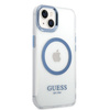 Guess GUHMP14MHTRMB iPhone 14 Plus / 15 Plus 6.7" niebieski/blue hard case Metal Outline Magsafe