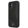 Etui Mercedes Leather Perforated Area na iPhone 12 mini - czarne