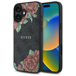 Guess GUHMP16SP4ROPEMCK iPhone 16 6.1"   czarny/black hardcase 4G Flowers Print MagSafe