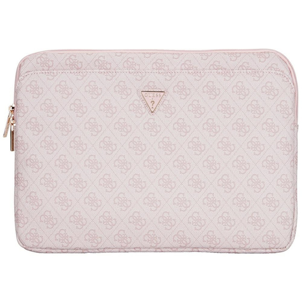 Torba Guess Sleeve 14" 4G Zipper Pocket  Triangle Logo różowy