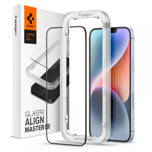 Szkło hartowane Spigen ALM Glass FC na iPhone 13 / 13 Pro / 14 - czarne