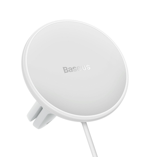 BASEUS WIRELESS CAR CHARGER WITH MAGSAFE 15W HOLDER FOR AIR VENT + USB-A 25W WHITE (CW01)
