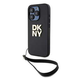 DKNY DKHCP15LPBSWSK iPhone 15 Pro 6.1"czarny/black hardcase Wrist Strap Stock Logo