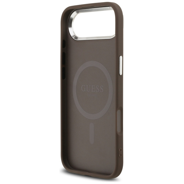 Etui Guess 4G Triangle Logo MagSafe do   iPhone Air brązowy srebrny