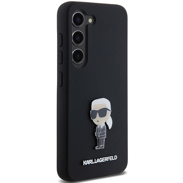 KARL LAGERFELD KLHCS24SSMHKNPK S24 S921 CZARNY/BLACK SILICONE IKONIK METAL PIN