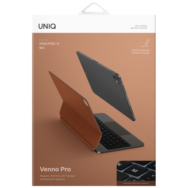 Etui UNIQ Venno Pro Magnetic Smart       z klawiaturą do iPad Pro 11" (2024/2025) caramel