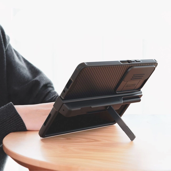 Nillkin CamShield Pro Case (suit) case for Samsung Galaxy Z Fold 4 cover with camera cover stand blue