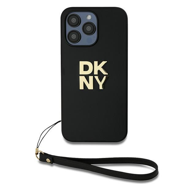 DKNY DKHCP15XPBSWSK iPhone 15 Pro Max6.7" czarny/black hardcase Wrist Strap Stock Logo
