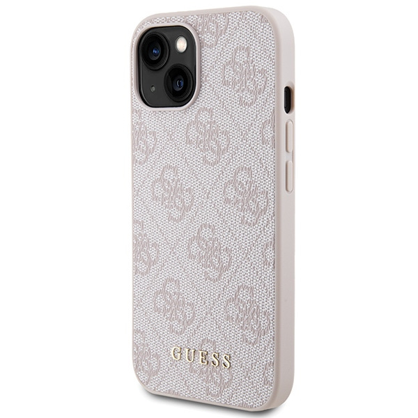 Guess GUHCP15SG4GFPI iPhone 15 / 14 / 136.1" różowy/pink hard case 4G Metal Gold Logo