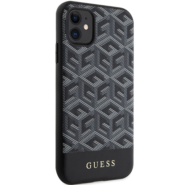 Guess GUHMN61HGCFSEK iPhone 11 / Xr 6.1"czarny/black hardcase GCube Stripes MagSafe
