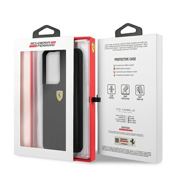 Etui Ferrari On Track Perforated na Samsung Galaxy S21 Ultra - czarne